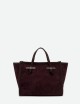 Borsa a mano MISS MARCELLA 32 in pelle scamosciata AMARONE