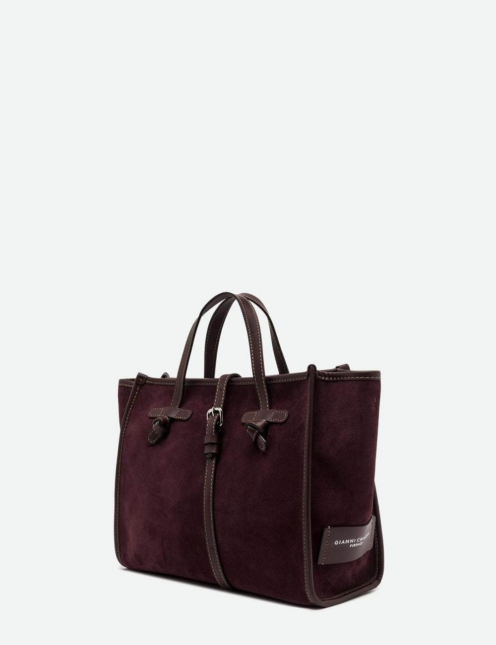 Borsa a mano MISS MARCELLA 32 in pelle scamosciata AMARONE