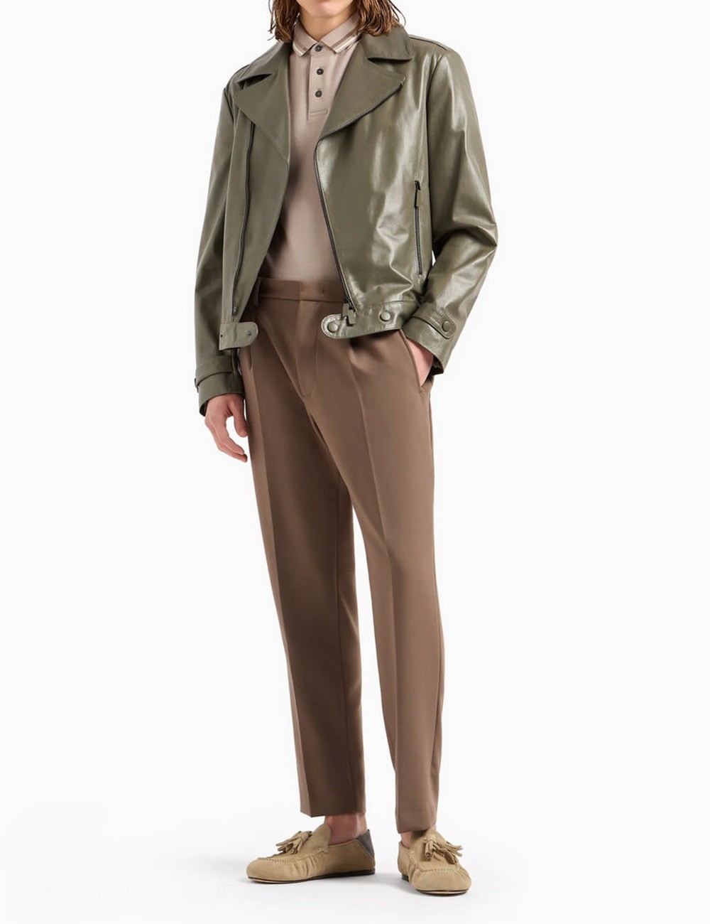 Polo in jersey con logo piazzato biege