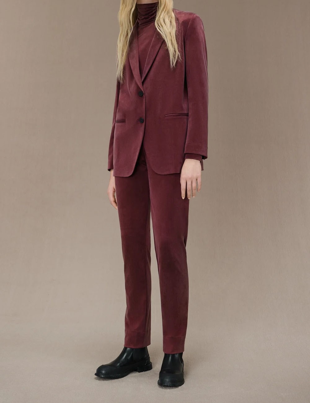 Cupro Boyfriend Wom Blazer black