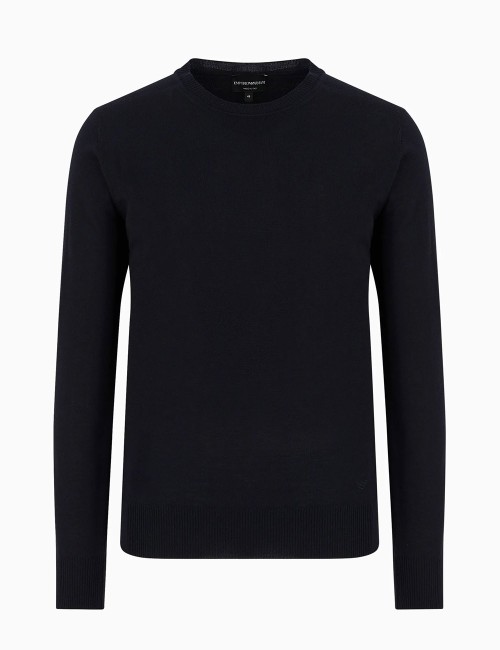 Maglione in pura lana vergine blu navy