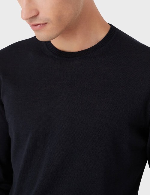 Maglione in pura lana vergine blu navy