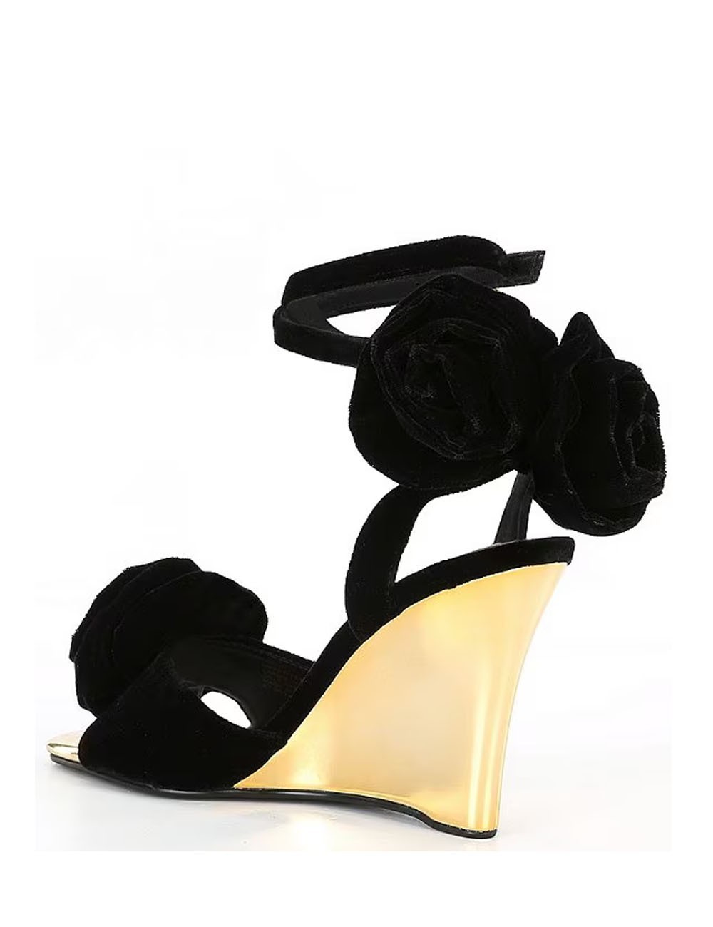 Bloom Velvet Wedge Sandals