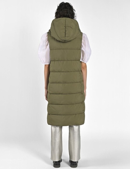 Full length vest with hood olive