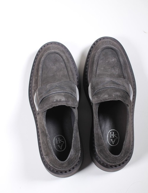 Mocassino scamosciato Medusa Anthracite