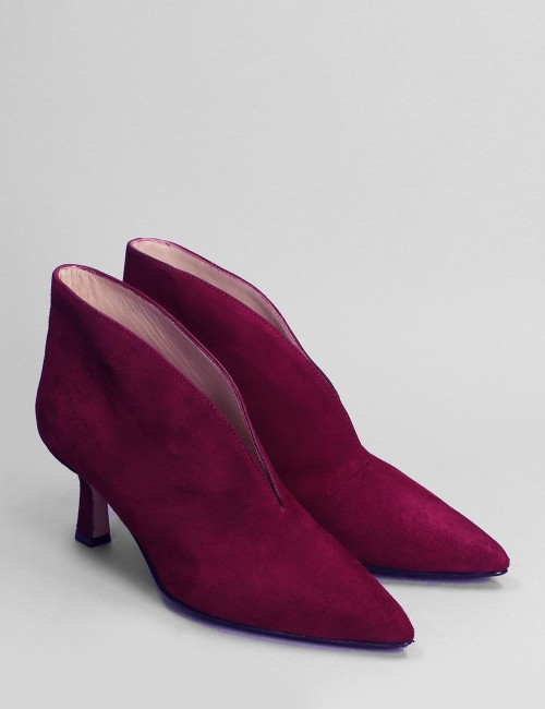 BORDEAUX SUEDE ANKLE BOOTS