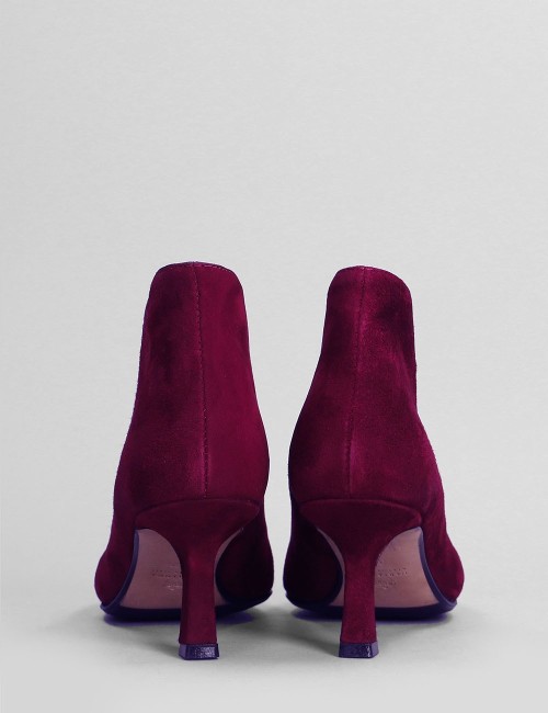 BORDEAUX SUEDE ANKLE BOOTS