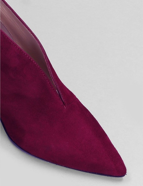 BORDEAUX SUEDE ANKLE BOOTS