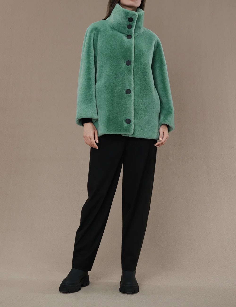 Cappottino Eco Fur K Wom Jkt white sand