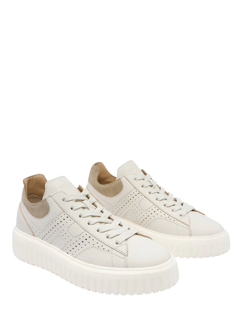 Sneakers H-STRIPES traforata bianca
