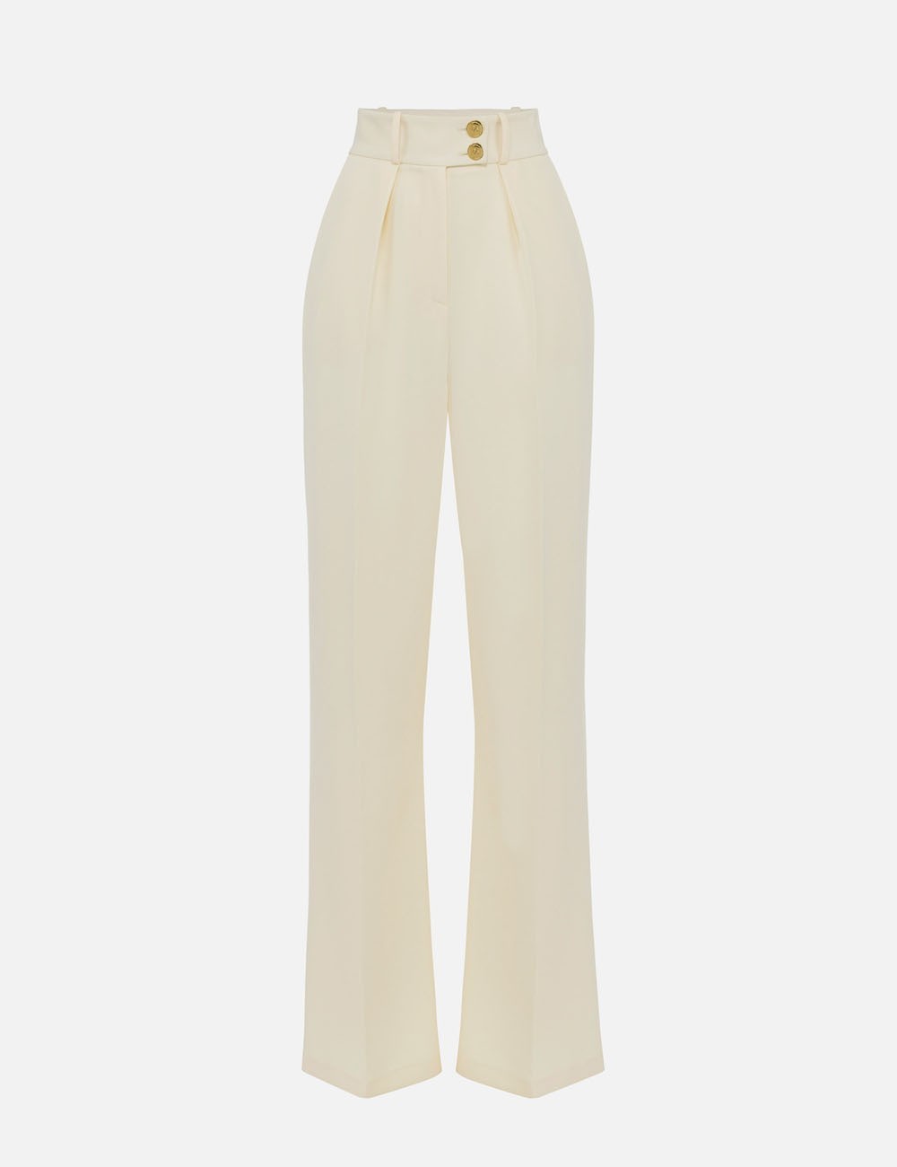 Flowing crêpe trousers with golden buttons lemonade