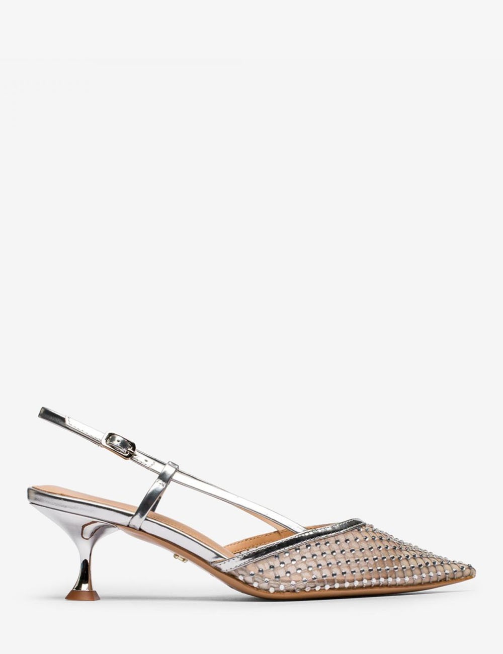 Slingback CARMEN PUMP 55 Mirror Kid Leather silver