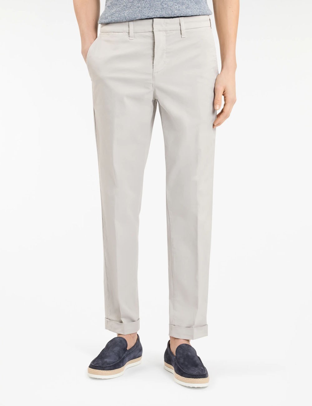 Pantaloni Slim in Gabardine Stretch grigio