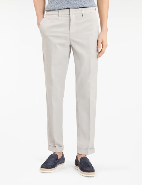 Pantaloni Slim in Gabardine Stretch grigio