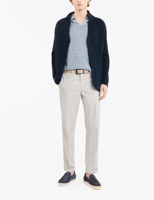 Pantaloni Slim in Gabardine Stretch grigio