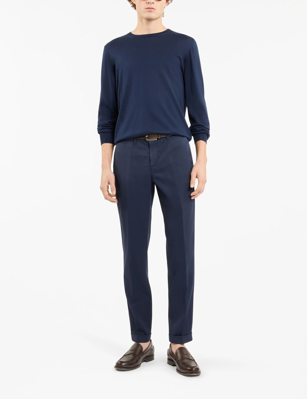 Pantaloni Slim in Gabardine Stretch blu