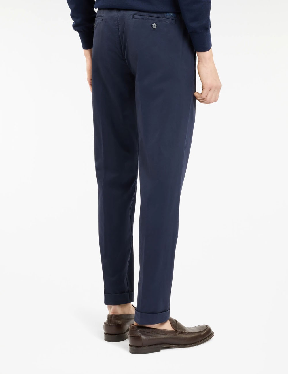 Pantaloni Slim in Gabardine Stretch blu
