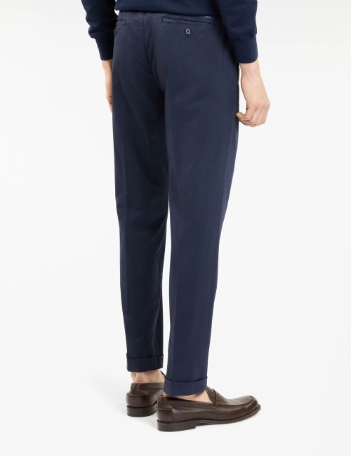 Pantaloni Slim in Gabardine Stretch blu