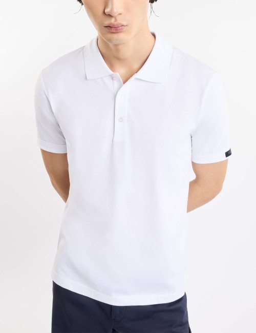 Polo in Jersey Mélange bianca