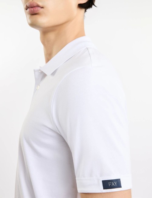 Polo Shirt in Mélange Jersey white