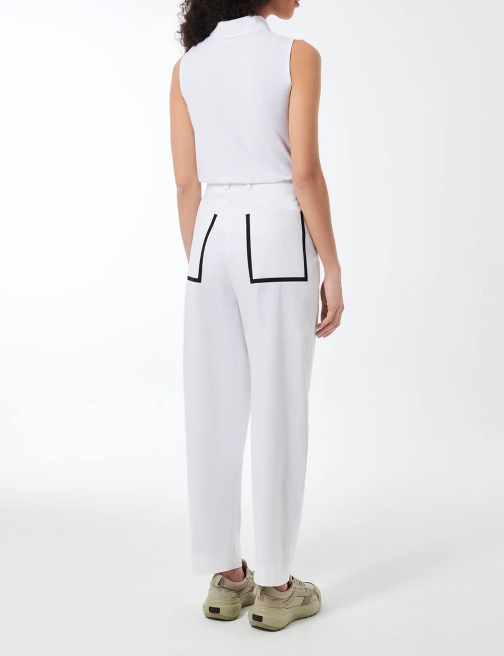 Polo Oxford Sleeveless Wom Blue Black