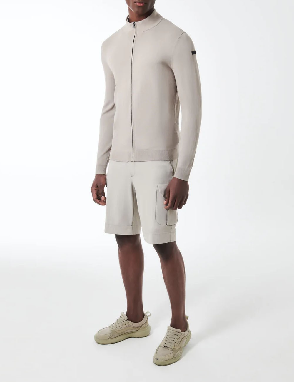 Maglia Maxell Full Zip Knit White Sand