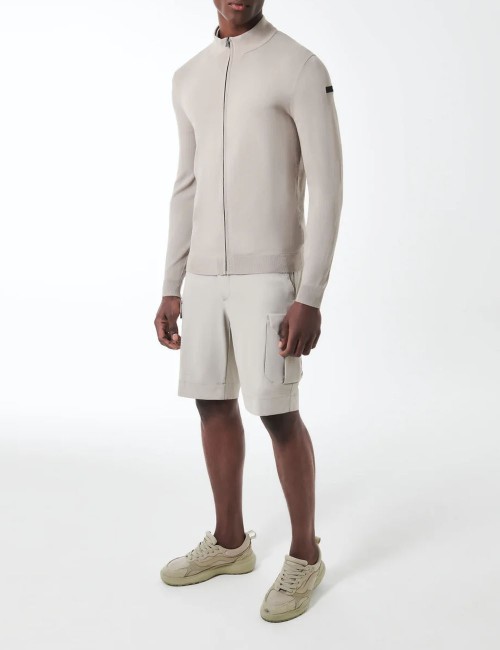 Maglia Maxell Full Zip Knit White Sand