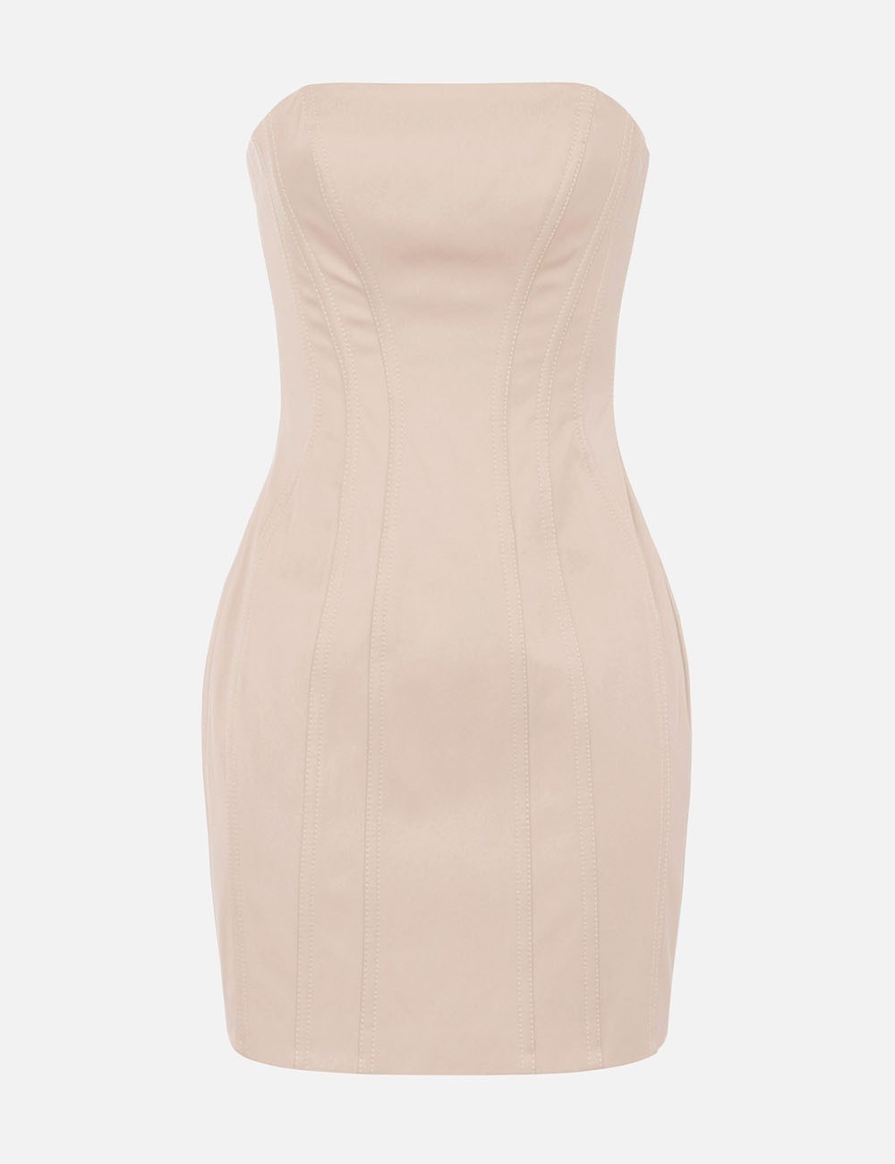 Cotton bustier dress greige