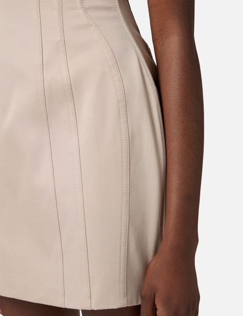 Cotton bustier dress greige