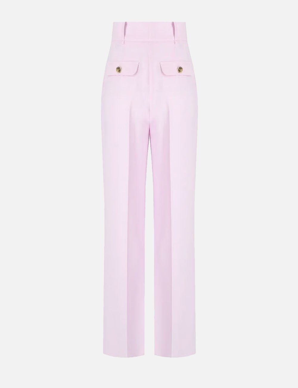 Flowing crêpe trousers with golden buttons quartz