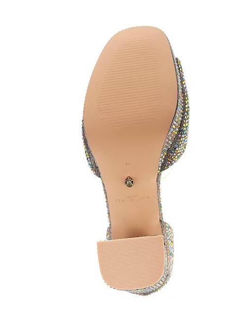 Sandali con plateau Chelsea Glitz con cristalli multicolor