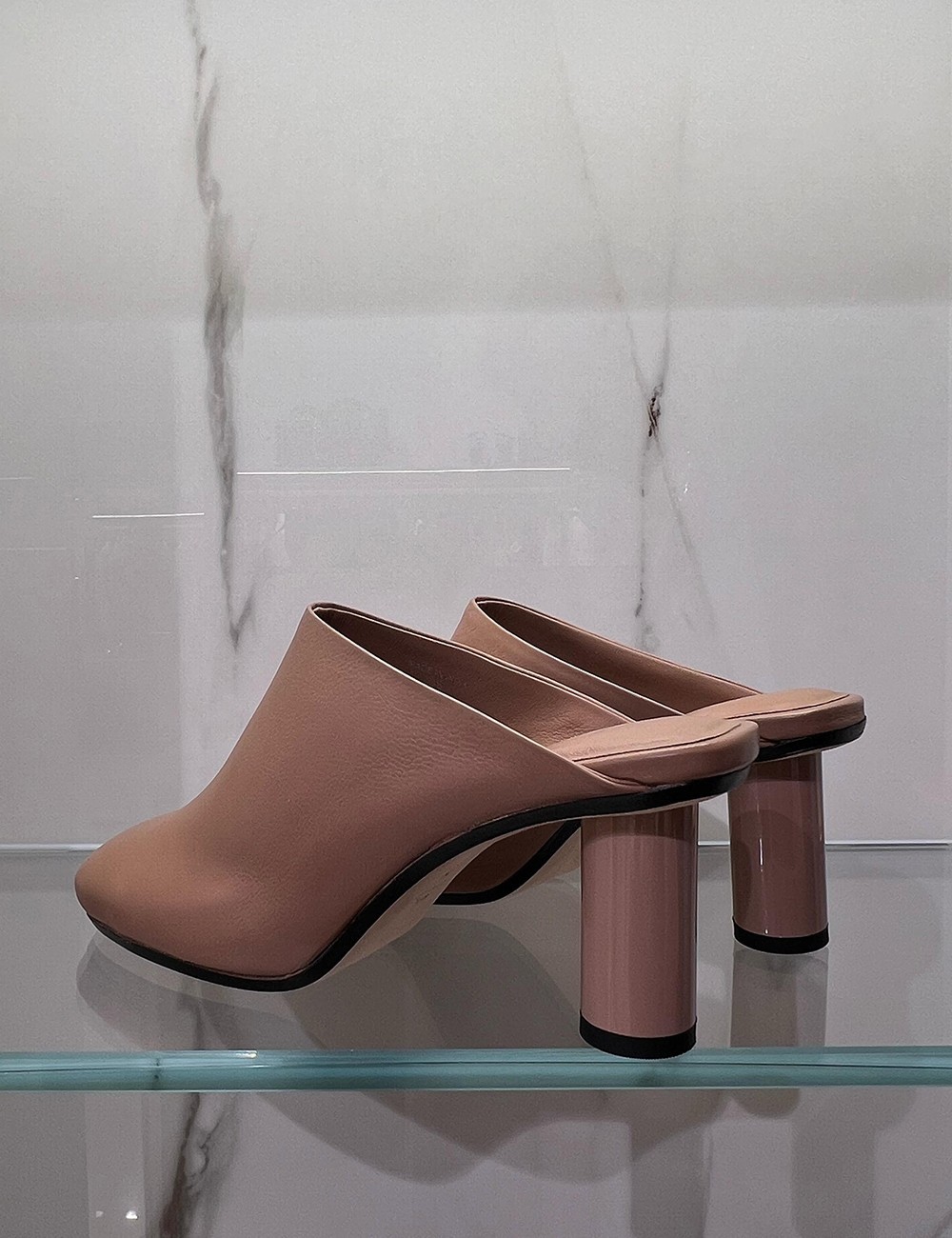 DALI CYLINDER HEEL MULE NUDE