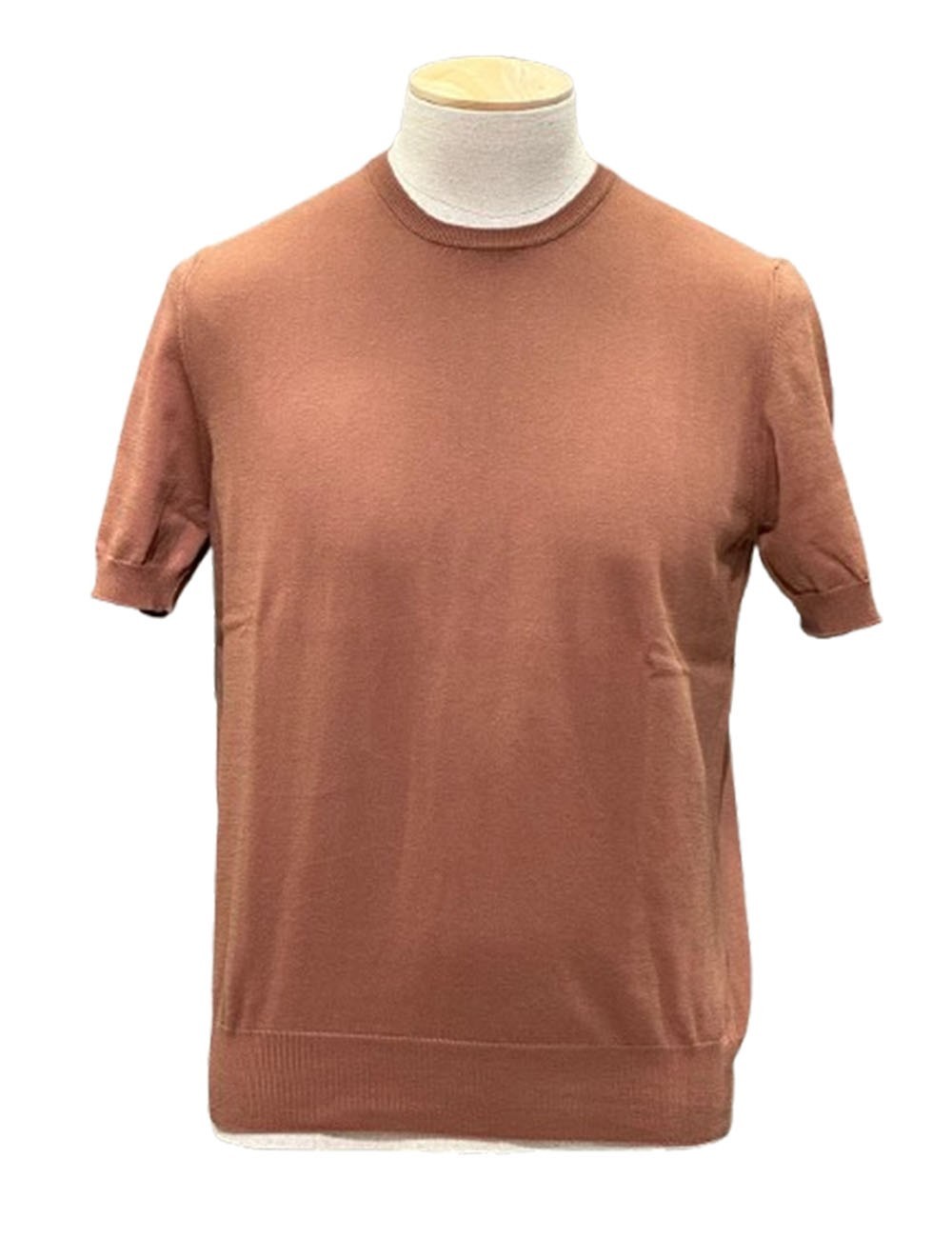 T-SHIRT IN MAGLIA COTONE ORGANICO MARRONE