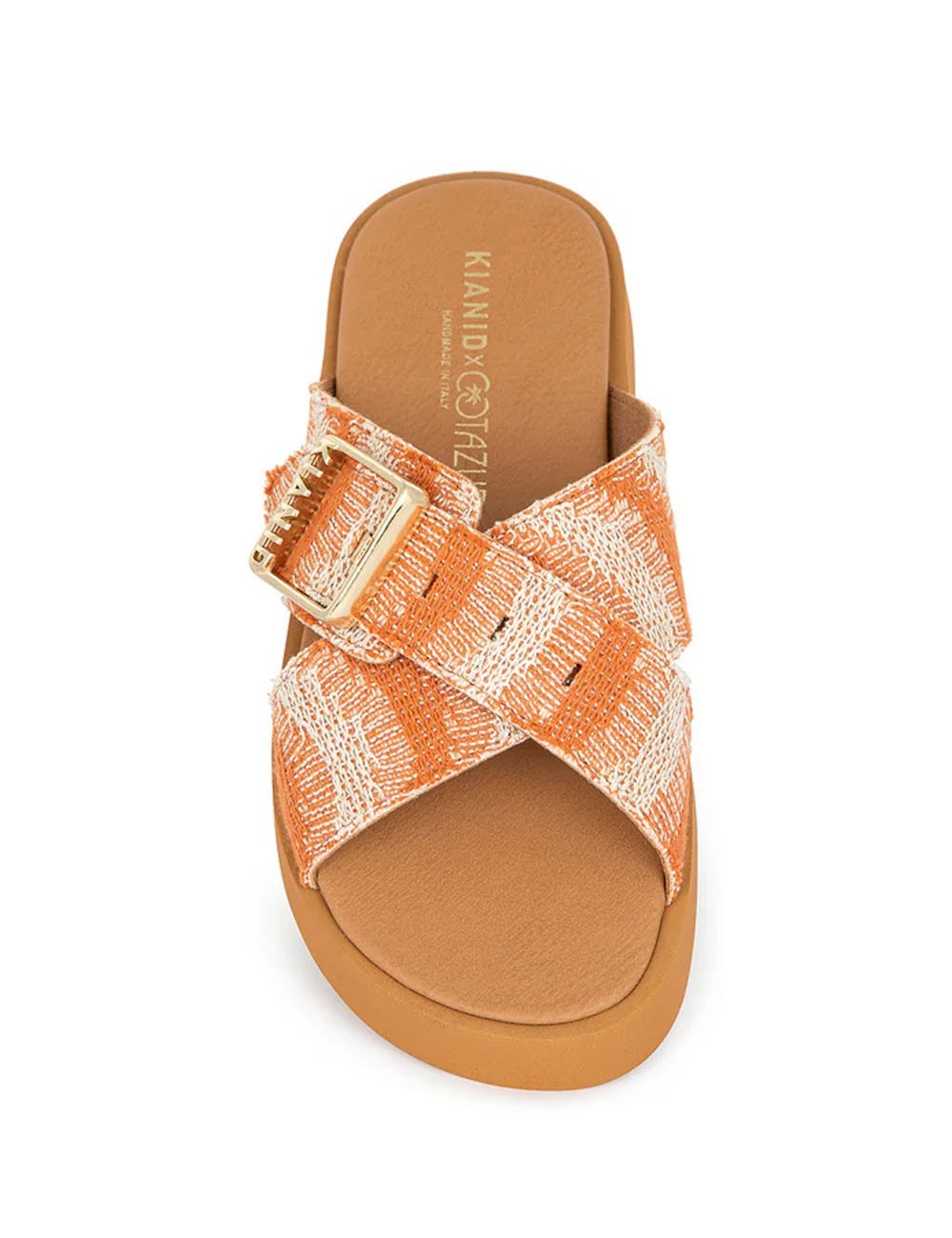 Sandalo incrociato Gallipoli flat caramel wawe