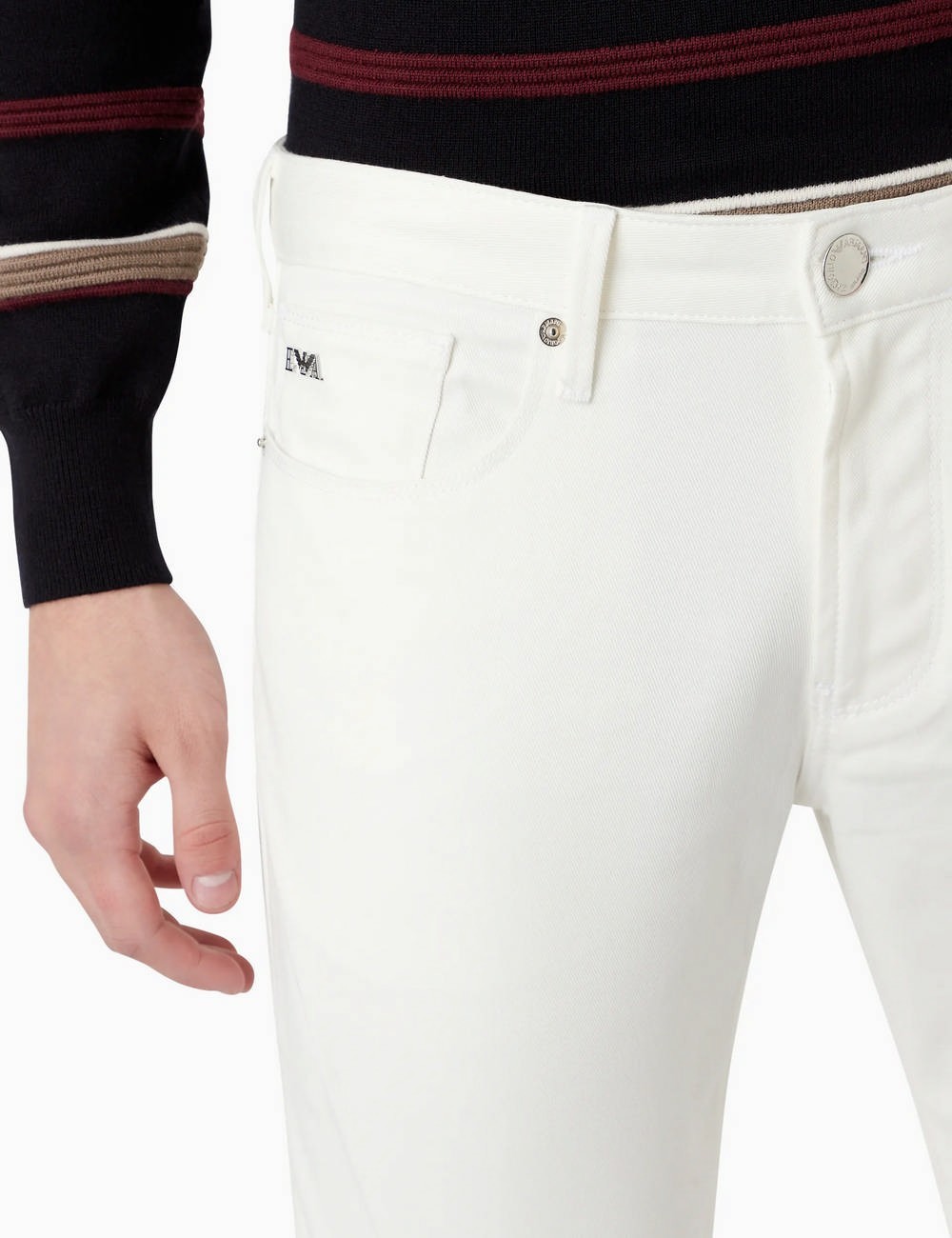 Pantaloni J06 slim fit in twill stretch bianco