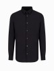 Camicia in misto nylon stretch blu notte