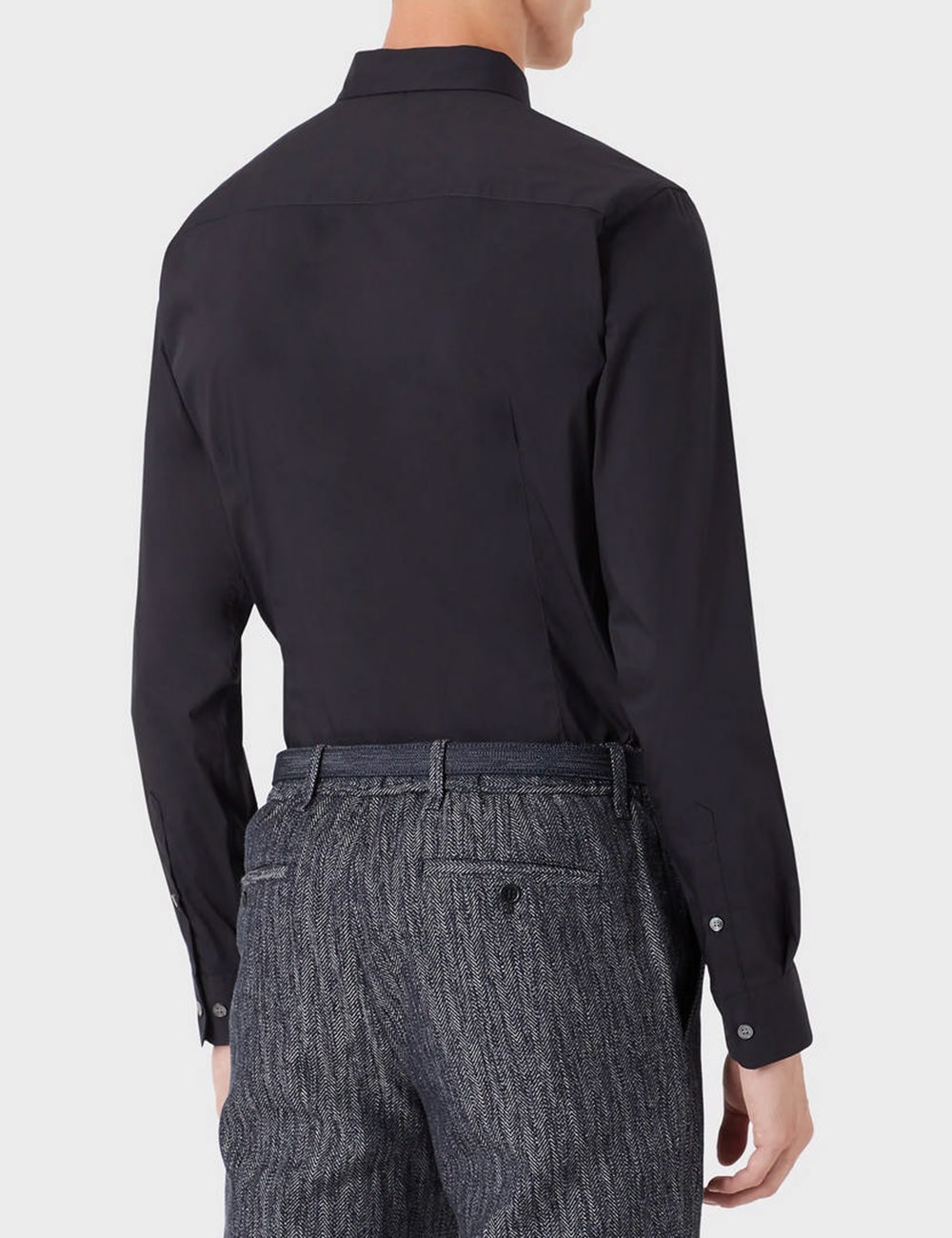 Camicia in misto nylon stretch blu notte