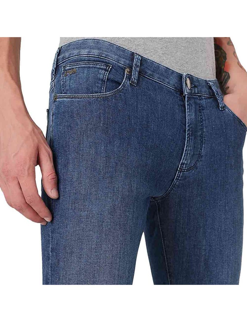 Pantaloni J06 slim fit in twill stretch DENIM BLU CH