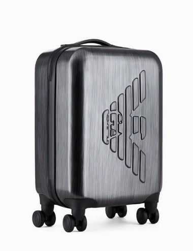 Trolley cabina in ABS con maxi aquila a rilievo Grigio