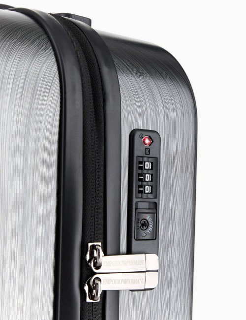 Trolley cabina in ABS con maxi aquila a rilievo Grigio