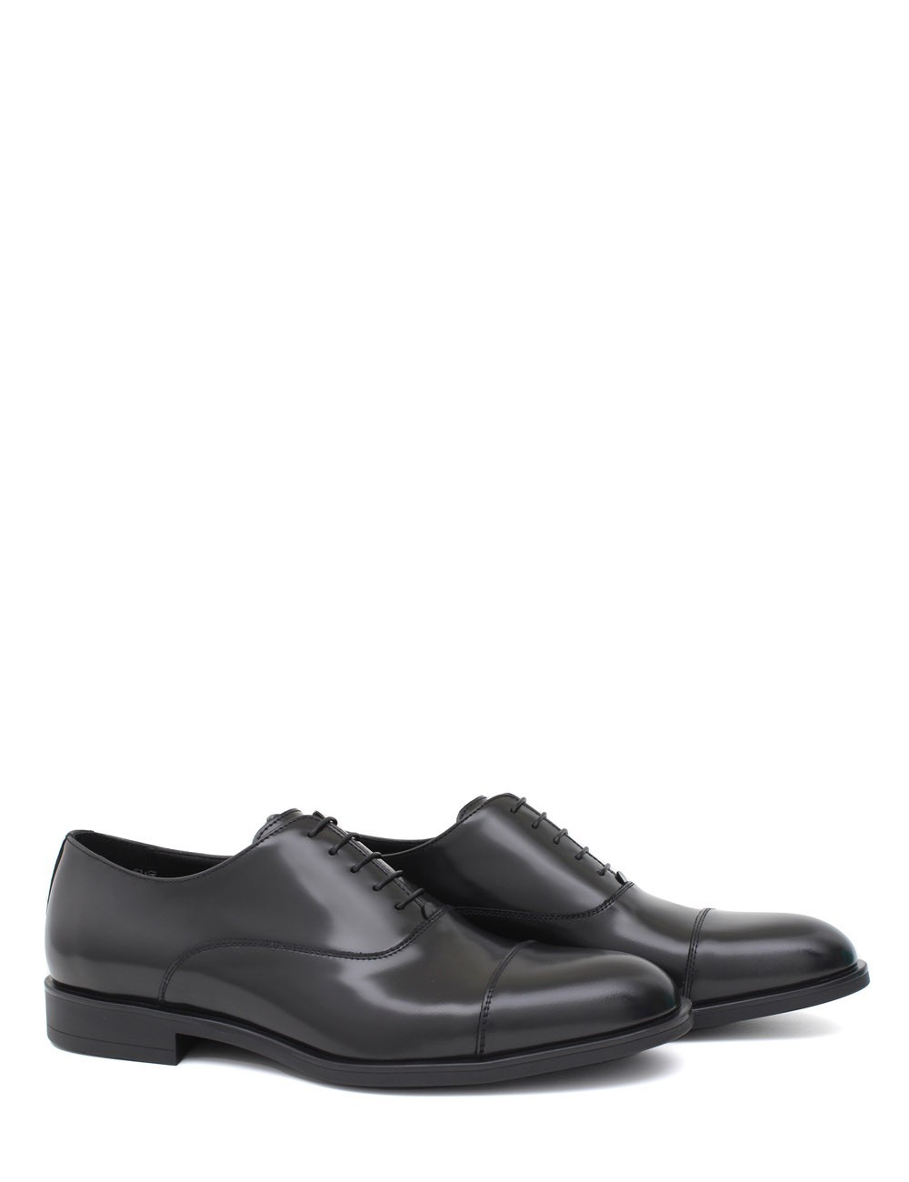 Scarpa con lacci in pelle nera time