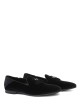Mocassino in velluto Dragon nero con nappine
