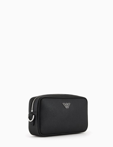 Beauty in pelle rigenerata saffiano placchetta aquila ASV nero