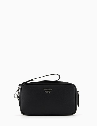 Beauty in pelle rigenerata saffiano placchetta aquila ASV nero