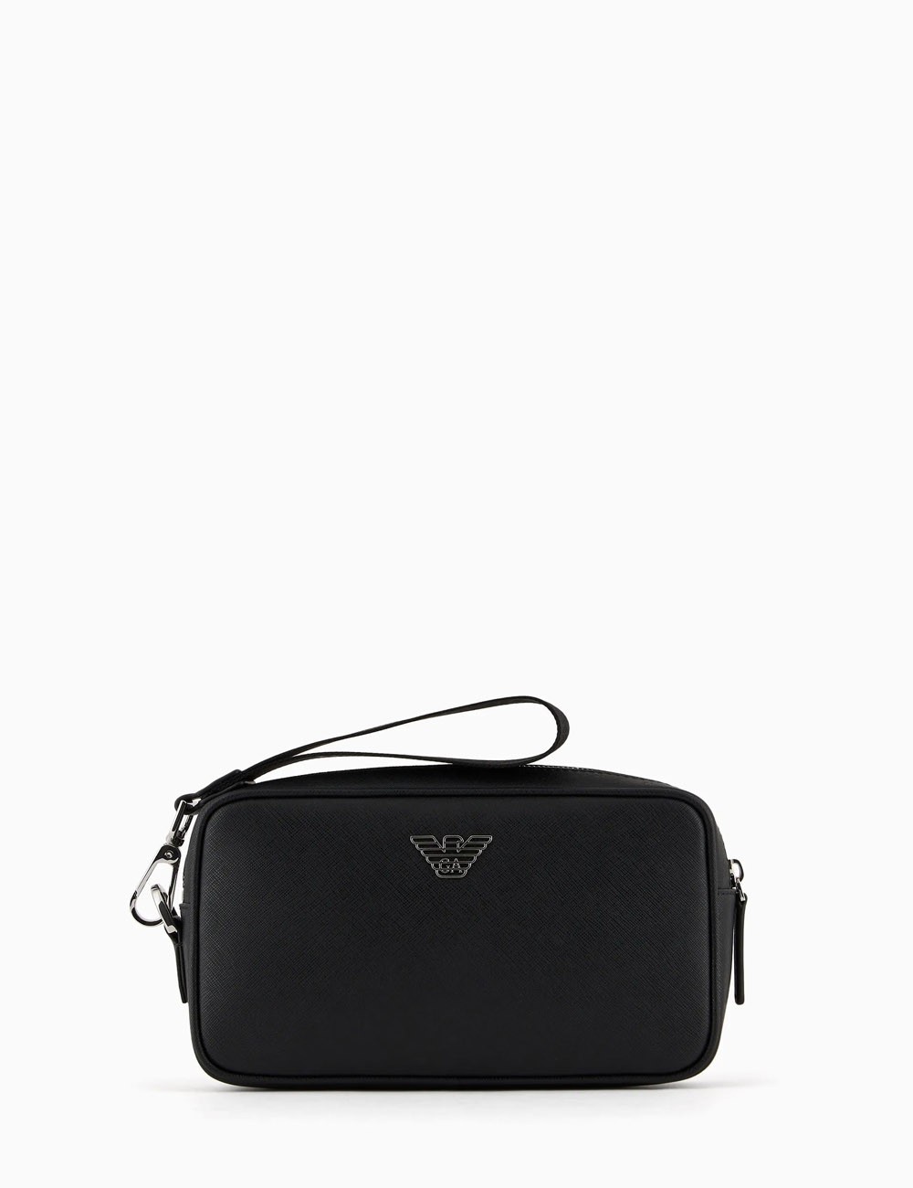 Beauty in pelle rigenerata saffiano placchetta aquila ASV nero