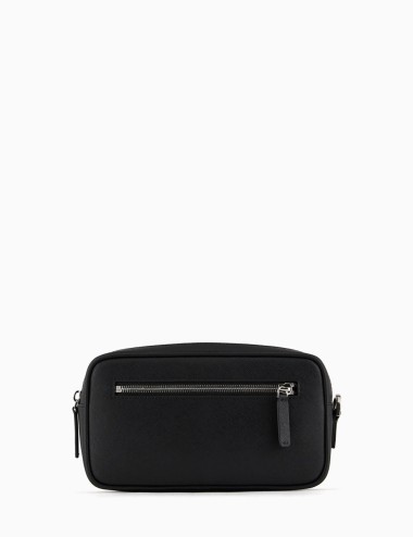 Beauty in pelle rigenerata saffiano placchetta aquila ASV nero