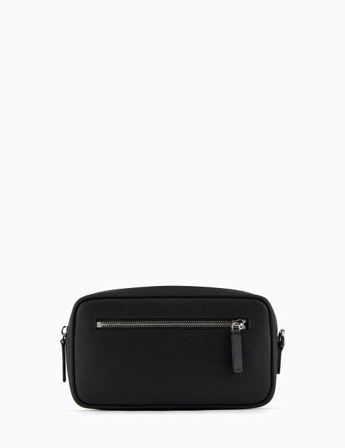 Beauty in pelle rigenerata saffiano placchetta aquila ASV nero