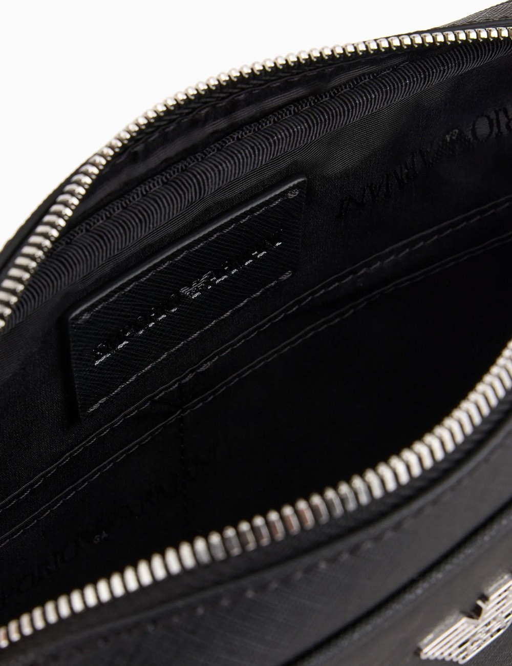 Beauty in pelle rigenerata saffiano placchetta aquila ASV nero