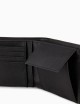 Portafoglio coin pocket in pelle rigenerata saffiano placchetta aquila ASV nero
