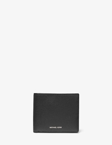 Hudson Pebbled Leather Billfold Wallet black